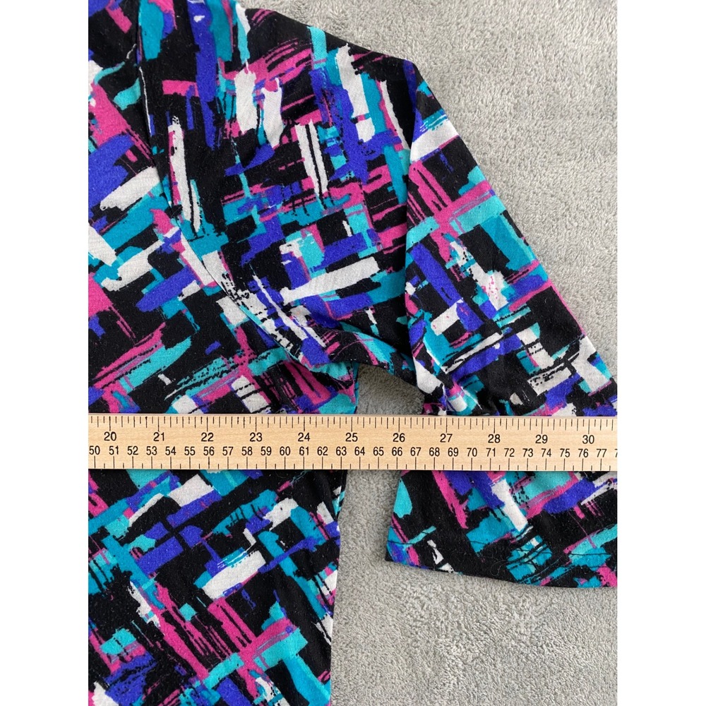 Kim Rogers Woman 2X Abstract Geometric Rhinestone V-Neck 3/4 Sleeve Top - Picture 5 of 9